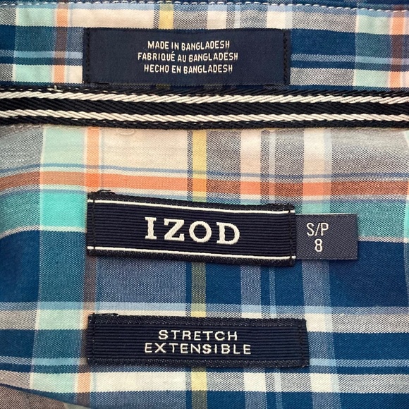 Boys size 8 Izod plaid short sleeved quality button down shirt - Picture 5 of 8